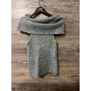 Free People off shoulder knit sweater sleeveless warm gray top size small
